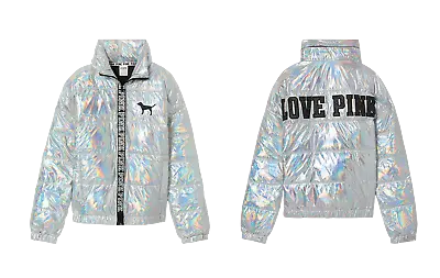 Victoria's Secret PINK Metallic Puffer Jacket • $159.50