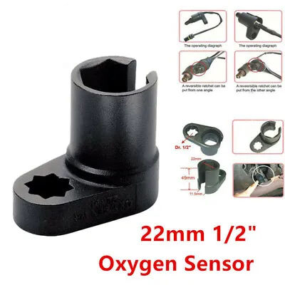 Universal 22mm 1/2  O2 Oxygen Sensor Offset Wrench Flare Nut Socket Removal Tool • $13.27