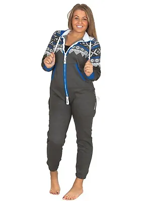 Womens Mens Adult Ladies Jumpsuit All In One Fleece Aztec Camo Camouflage USA XL • $23.08