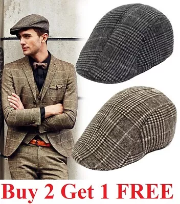 Fashion New Men's Casual Newsboy Beret Hat Winter Thermal Autumn Retro Beret Hat • $7.95