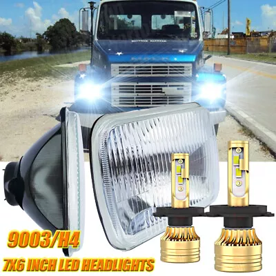 Pair 7X6 5X7''LED Headlights High/Low Beam For Mack CH CH600 MS300P CS200P Truck • $128.79