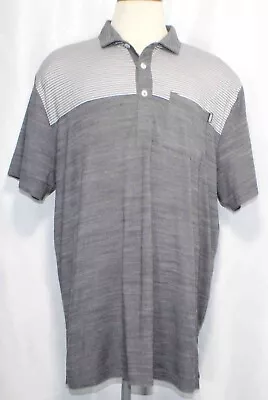 PUMA Gray Striped Heathered Polo Shirt Mens Size 2XL • $18.99