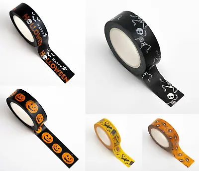 Halloween Washi Tape 15mm X 10m Repositionable Low Tack Adhesive Roll • £2.99