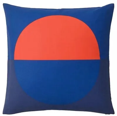 £6.50 • Buy IKEA Majalotta Cushion Cover 100% Cotton 50 X 50 Cm Blue / Orange - New