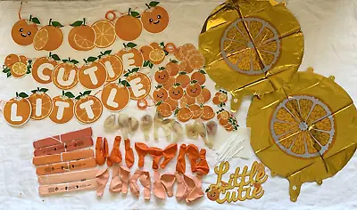 93 Pc Little Cutie Baby Shower Party Decor Citrus Banners Balloons Pompoms Mylar • $12.99