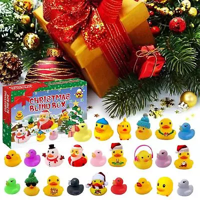 Christmas 24 Days Countdown Advent Calendar 24 Rubber Ducks Kids Toy Gift New • $27.82