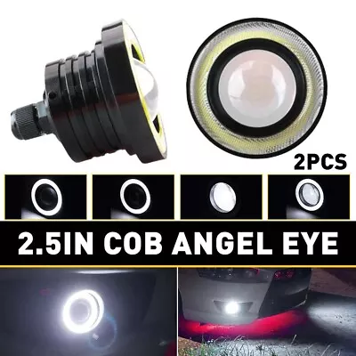 2.5 Inch Round LED Fog Light Driving Spot Lamp W/ White Angel Eyes Halo Ring EOR • $16.99