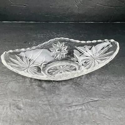 Anchor Hocking Vintage Star Of David EAPG Banana Split Gondola Boat Dish • $6