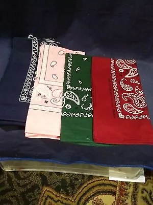 Lot Of 10 100% Cotton Paisley Bandanas  (22”x 22”)  • $24.99