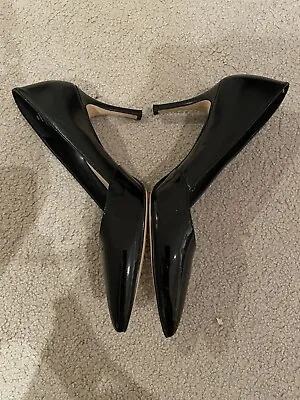 Nine West Size 37.5 Patent Leather Black High Stiletto Heels • $29
