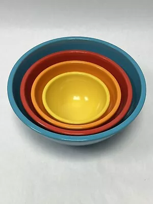 Vintage Set Of 4 Nesting Mixing Bowls OGGI Melamine Plastic Multicolor • $17.99