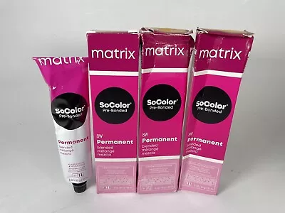 MATRIX SOCOLOR PRE-BONDED PERMANENT BLENDED 8W  MEDIUM BLONDE WARM Lot Of 3 • $31.44