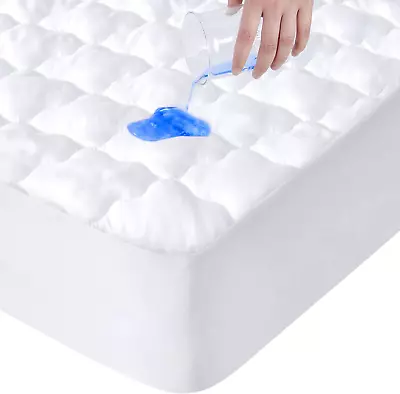 Breathable Waterproof Mattress Cooling Soft Quilted Fitted Deep Pocket Pad Cover • $24.19