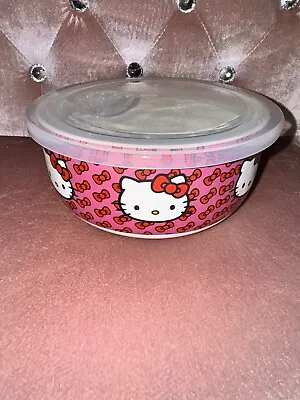 Hello Kitty Ceramic Food Storage Bowl Container Tupperware Vday New • $25
