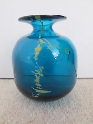 VINTAGE 1970’s MDINA SEA AND SAND GLASS VASE 11CM • £14.99