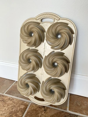 $22 • Buy Nordic Ware Heritage Bundtlette Cakes Bundt Pan Gold