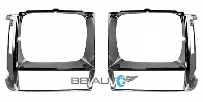 New Chrome Headlight Bezels Set For 1984-1990 Jeep Wagoneer Cherokee Comanche • $44.95