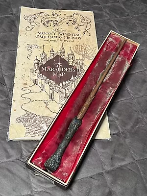 Harry Potter Wand With Box And Moony Wormtail Padfoot & Prongs Marauders Map • $14.99