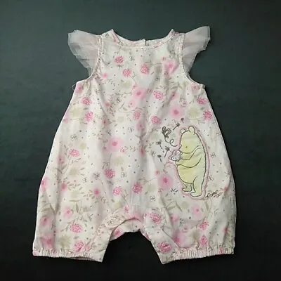 Disney Baby Winnie The Pooh Romper Pink Floral Size 0-3 Months Disney Store Girl • $16