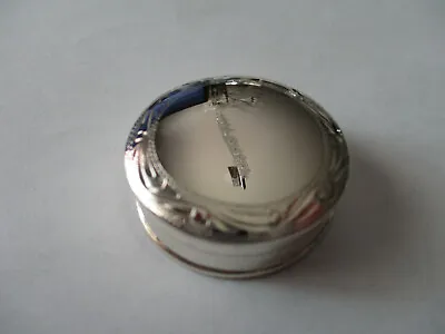 Sterling Silver Pill Box Round Shape Engraved On Top And Hallmarked  • $40.50