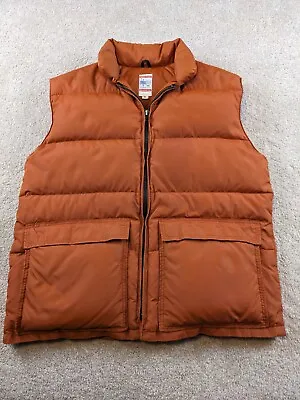 Vintage Frostline Kit Orange Down Filled Puffer Vest Men's Medium Full Zip USA • $27.07