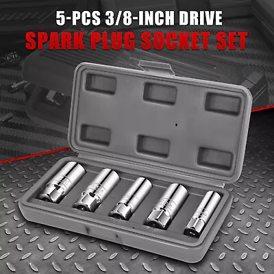 5Pcs 3/8  Drive SAE Metric Spark Plug Impact Socket Set Chrome Vanadium Steel • $16.99