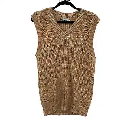 Vintage Oatmeal Color Fleck Knit Sweater Vest Stretch Women’s Medium  • $24.99