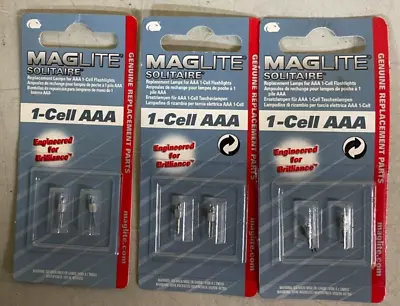 3 PK New MagLite Halogen Replacement Lamp Solitaire Single Cell AAA LK3A001 • $18