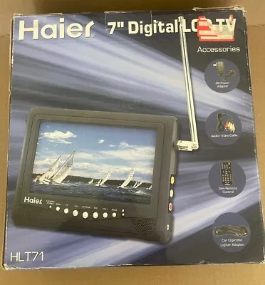 Haier HLT71 TV 7  Wide Screen HD LCD Television Open Box Black Complete Tested • $49.50