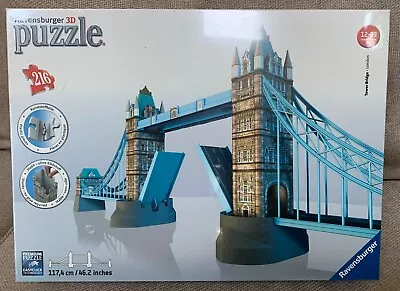 New London Tower Bridge 3D Puzzle 216 Pcs 46.2  #125593 2012 Ravensburger NIB • $20.95