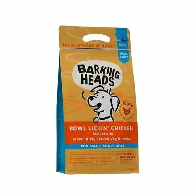 £20.35 • Buy Barking Heads Adult Dry Dog Food Small Breed Bowl Lickin' Chicken 1.5kg 
