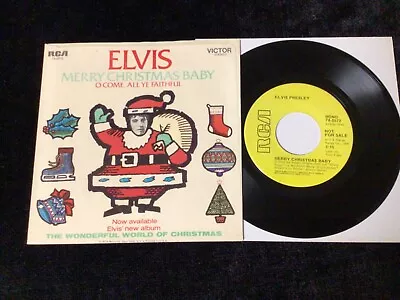 Elvis Presley 45 Promo 74-0572 Merry Christmas Baby/o Come All Ye Faithful Ex/nm • $9.95