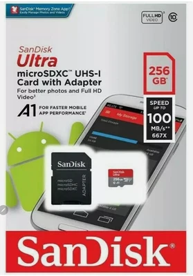 £18.95 • Buy SanDisk Ultra Micro SD 256GB Class 10 SDHC SDXC Memory Card 100MB/s With Adapter