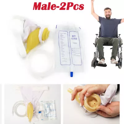 2Pcs Bedridden Urine Catcher Incontinence Catheter Bag Urine Collectors For Men • $26