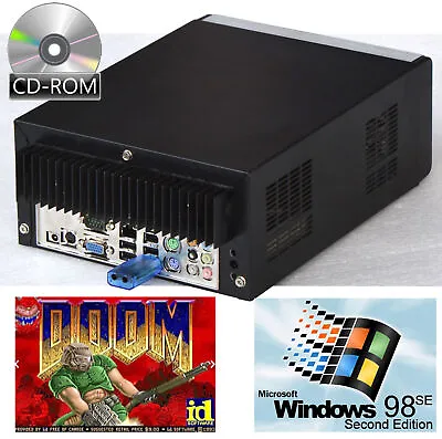 $118.57 • Buy Mini Computer Cube CPU 1,6 GHZ CD - ROM 12V Power Windows 98 Se Old School Games