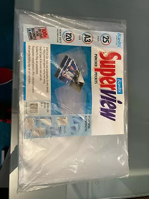 A3 Landscape Plastic Wallets For Ring Binders - 25 Number -  Bnwt • £15