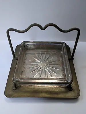 £14 • Buy Antique Victorian Silver Plated & Glass Butter Dish