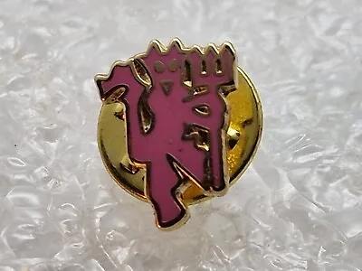 Manchester United Pink Red Devil's Pin Badge MUFC Man Utd Man U Rare Vintage  • £9.99