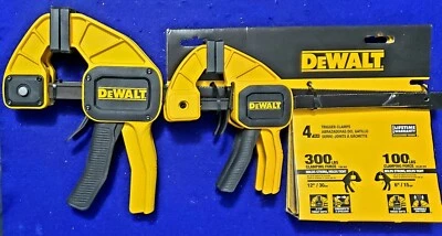$54.95 • Buy DeWalt DWHT83196 300-lb. Nylon Medium And Large Trigger Clamps 4-Pack New