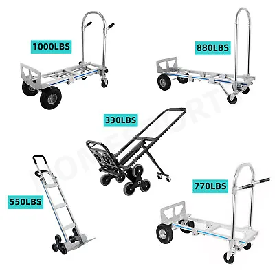 2/3 In1 Folding Aluminum Hand Truck Stair Climbing Cart Convertible Dolly 1000Lb • $176.90