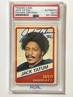 Jack Tatum Signed 1976 Topps Wonder Bread Oakland Raiders PSA/DNA Certified • $100