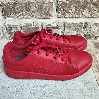 K Swiss Varsity Court Red Leather Tennis Shoes Kay Swiss Men Sz 5.5 Low Edition  • $24.99