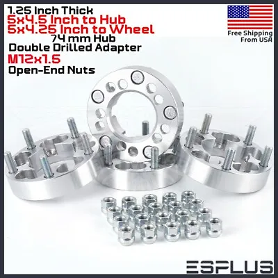 4x Ford 1.25  5x4.5  Hub To 5x4.25  Different Wheel Conversion Adapter 1/2-20 • $79.99