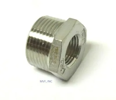 1-1/2  X 1/2  150# Cast Threaded NPT Hex Bushing 304 Stainless Steel <SS12080441 • $13.26