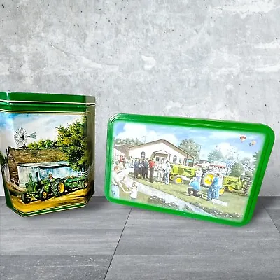 JOHN DEERE Licensed Tin Collection Lot Of 2 Decorative Tin Boxes • $10.49
