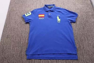 Polo Ralph Lauren Vintage Designer Big Pony Spain Short Sleeve Polo Men's L • $44.79