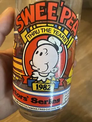 Popeyes Famous Fried Chicken SWEE PEA Thru The Years 10th Aniv. Pepsi Glass 1982 • $15