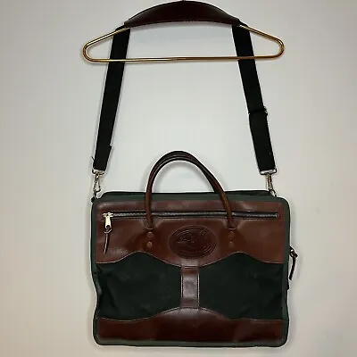 VTG J.W. Hulme USA Battenkill Canvas Leather Trim Briefcase Organizer Field Bag • $84.99