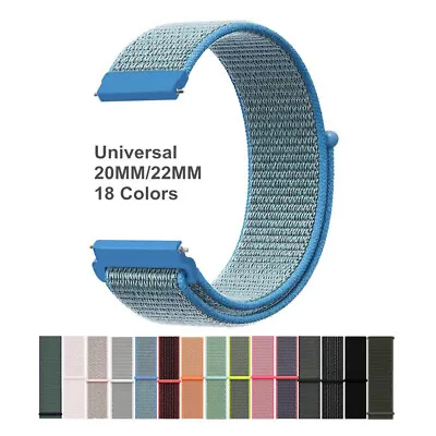 20mm 22mm Quick Fit Universal Breathable Woven Nylon Sport Loop Watch Band Strap • $8.99