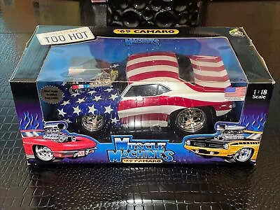 Muscle Machines '69 Camaro 1:18 Scale American Flag Die Cast Collectible Car • $40